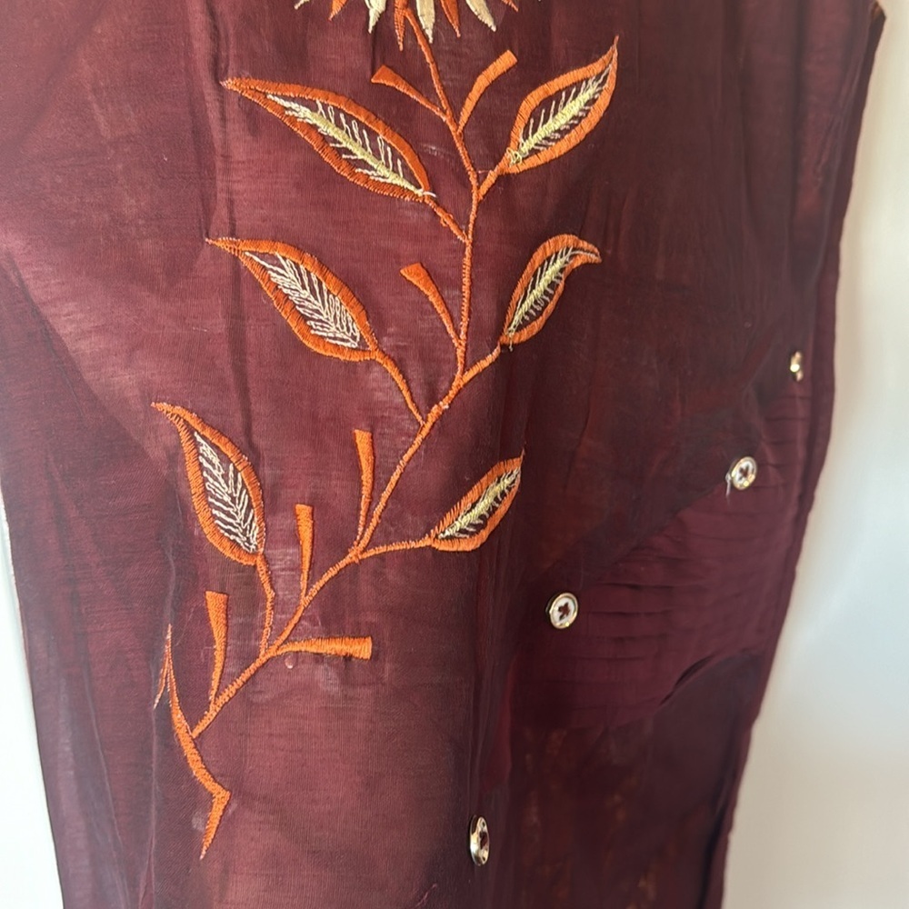 Ashmi Creations size L maroon and orange with flower embroidered - Picture 6 of 7